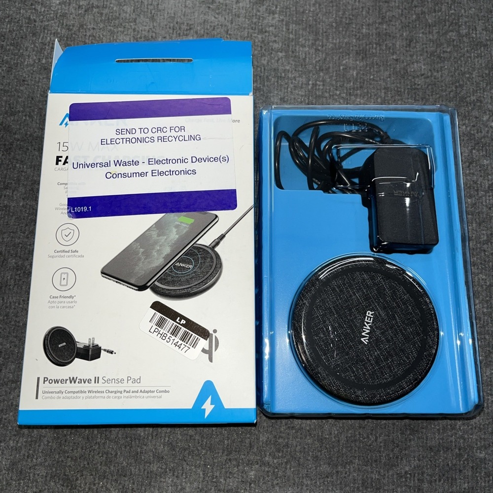 Anker PowerWave II 15W Qi Wireless Charging Pad (w/‎ Wall Charger) - Black